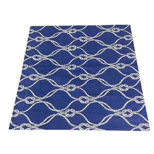 Pottery Barn Nautical Rope Pillow Cover Extra Large 26" x 26" Navy Blue White